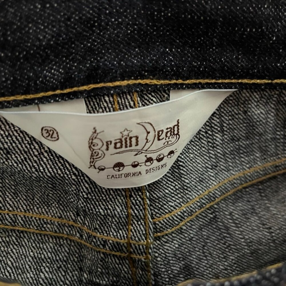 Brain Dead Type 00 15.5oz Selvedge Denim Jeans Indigo Wide Relaxed Mens - Picture 3 of 12